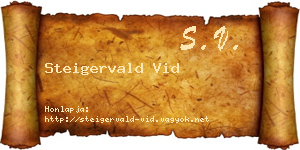 Steigervald Vid névjegykártya