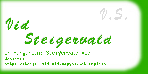 vid steigervald business card